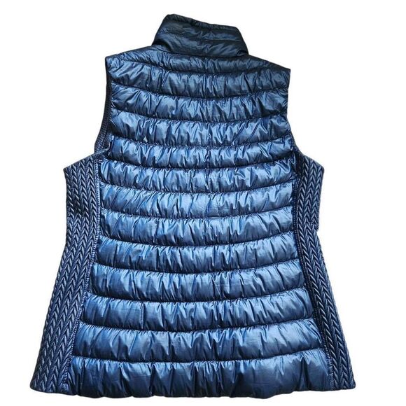 DKNY Sport Puffer Vest Womens Large Premium Duck Down Outerwear Outdoor Navy Blu - Picture 3 of 5